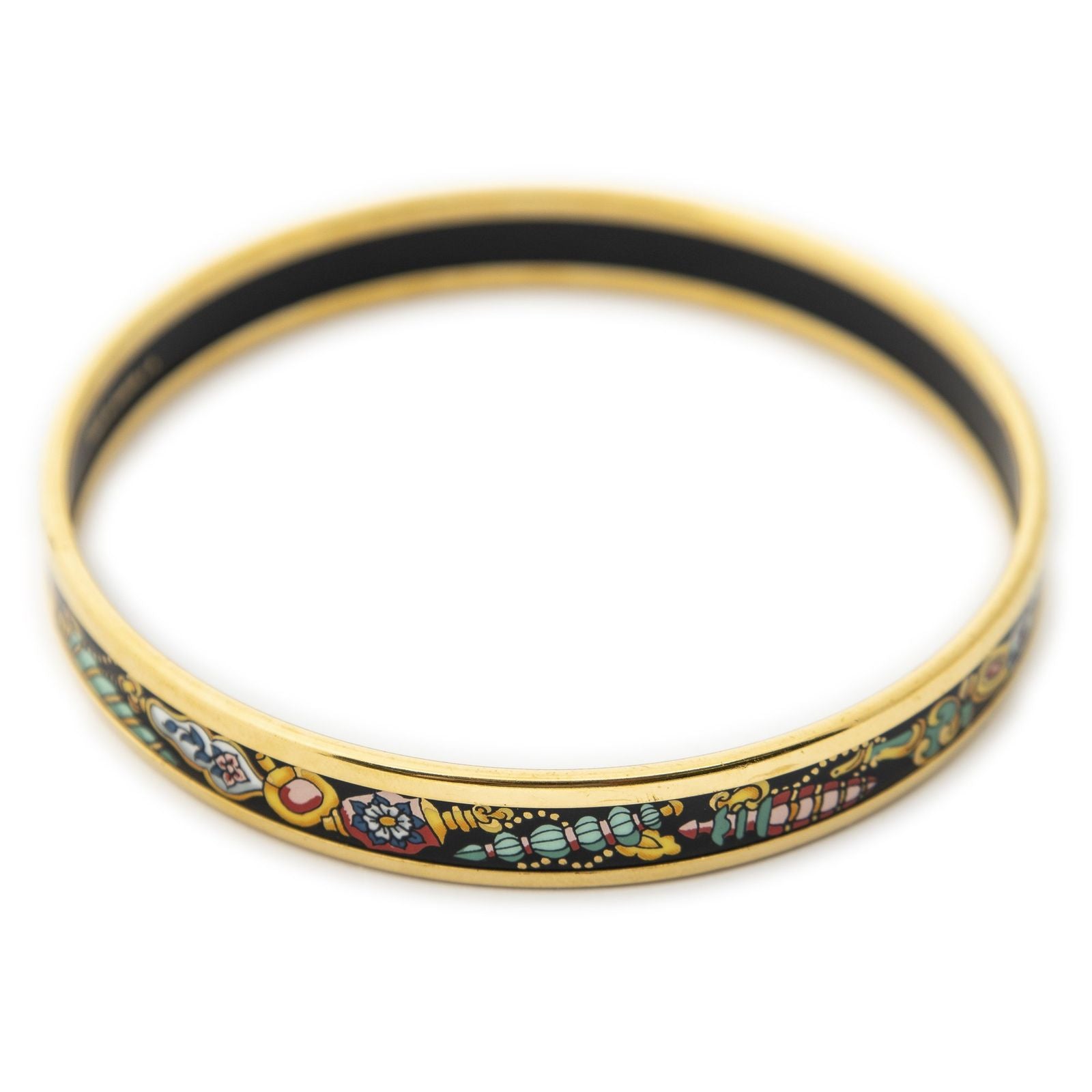 Hermes Enamel Bangle Black Green Jewels Motifa Bracelet — view 3