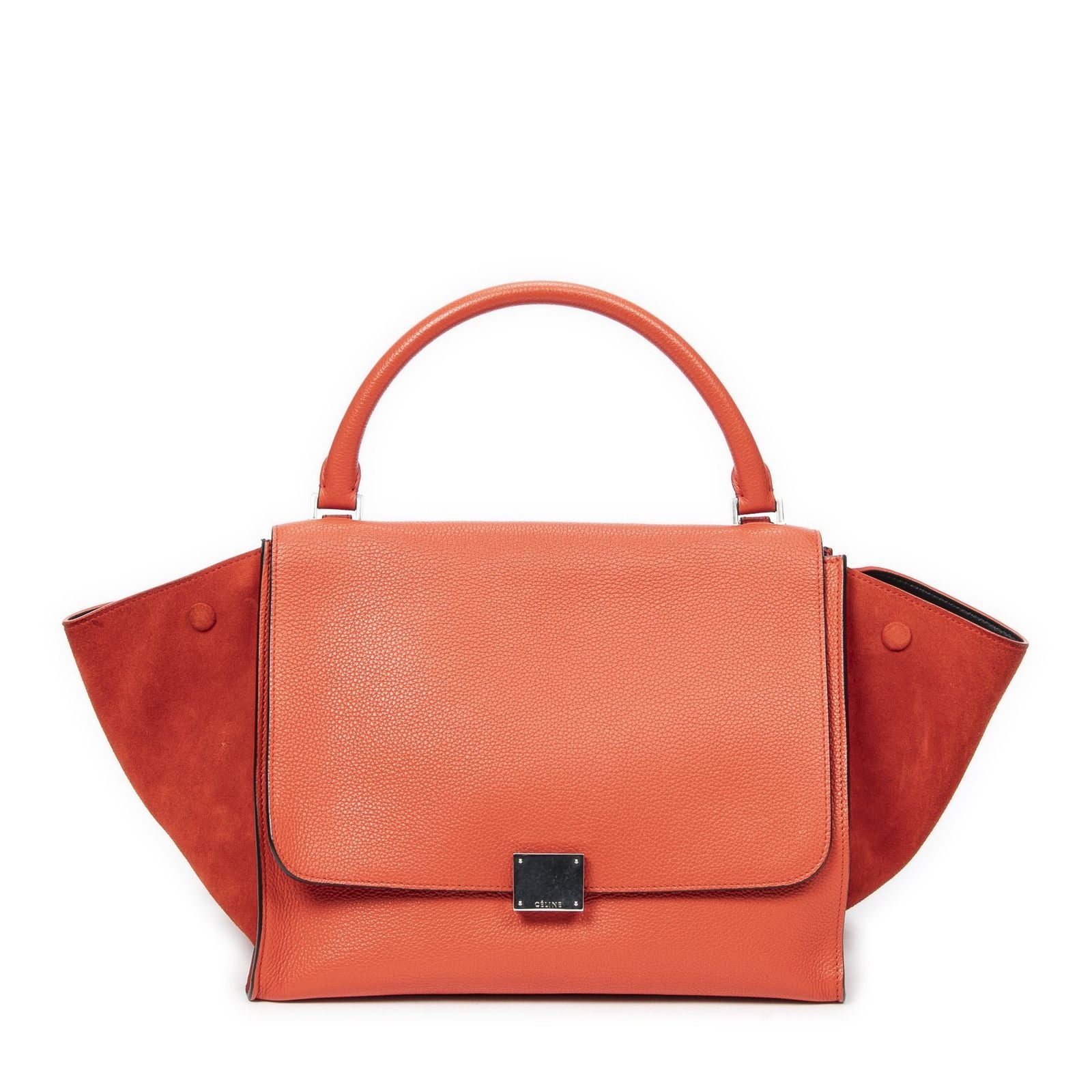 Celine Orange Grain Calf Leather Shoulder