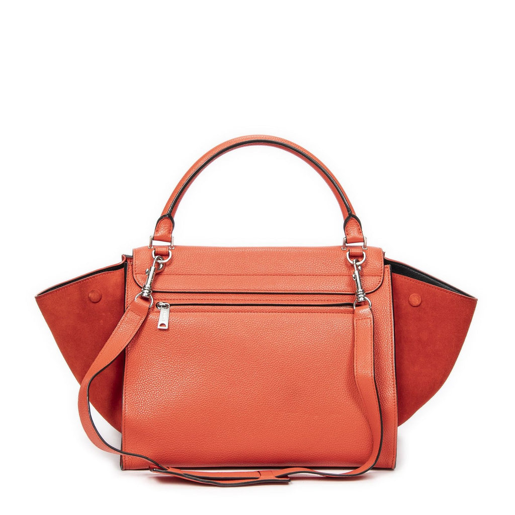 Celine Orange Grain Calf Leather Shoulder — view 5