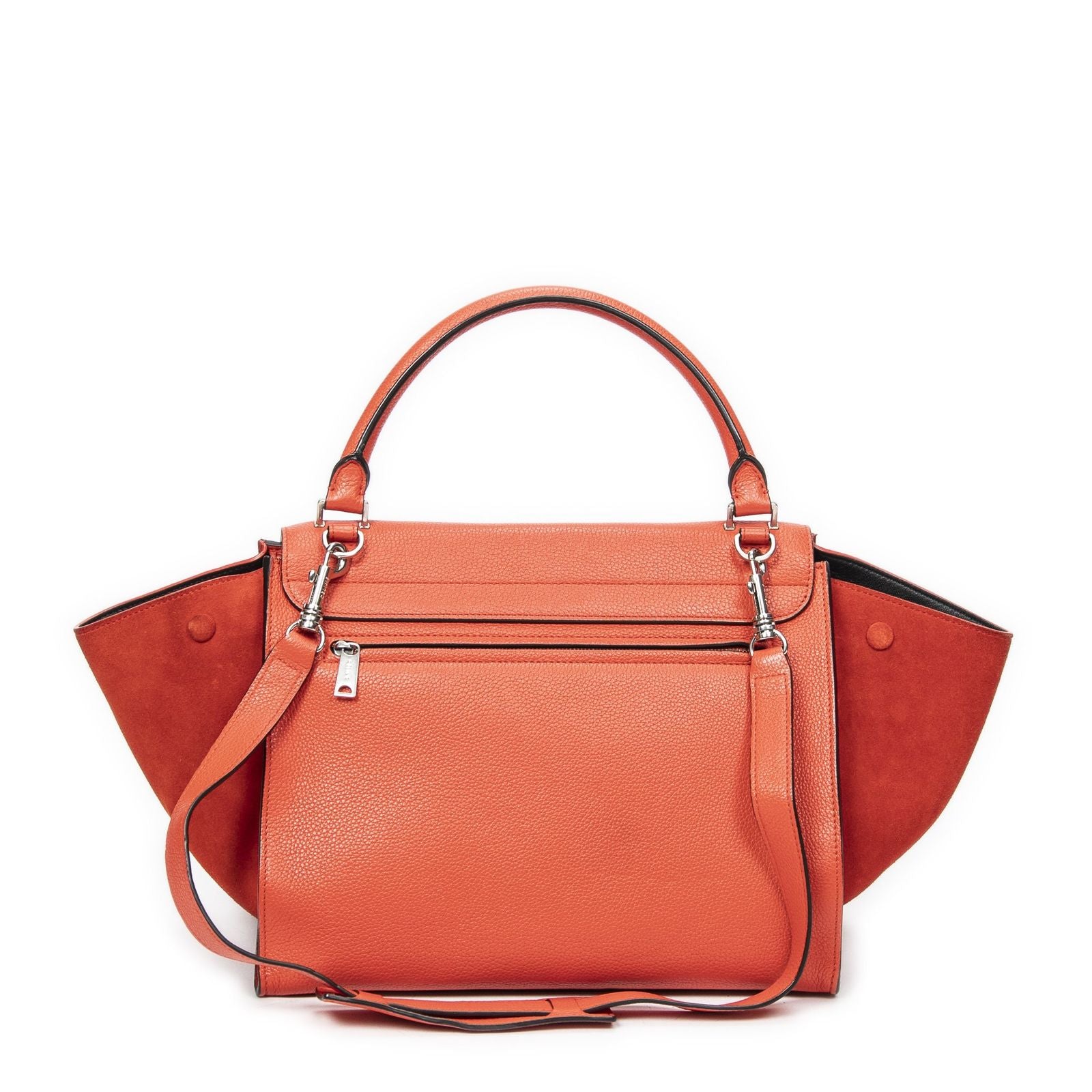 Celine Orange Grain Calf Leather Shoulder — view 5