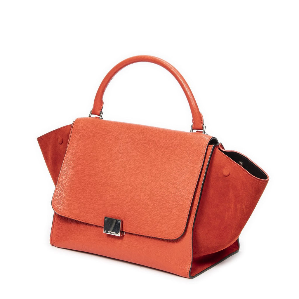 Celine Orange Grain Calf Leather Shoulder — view 2