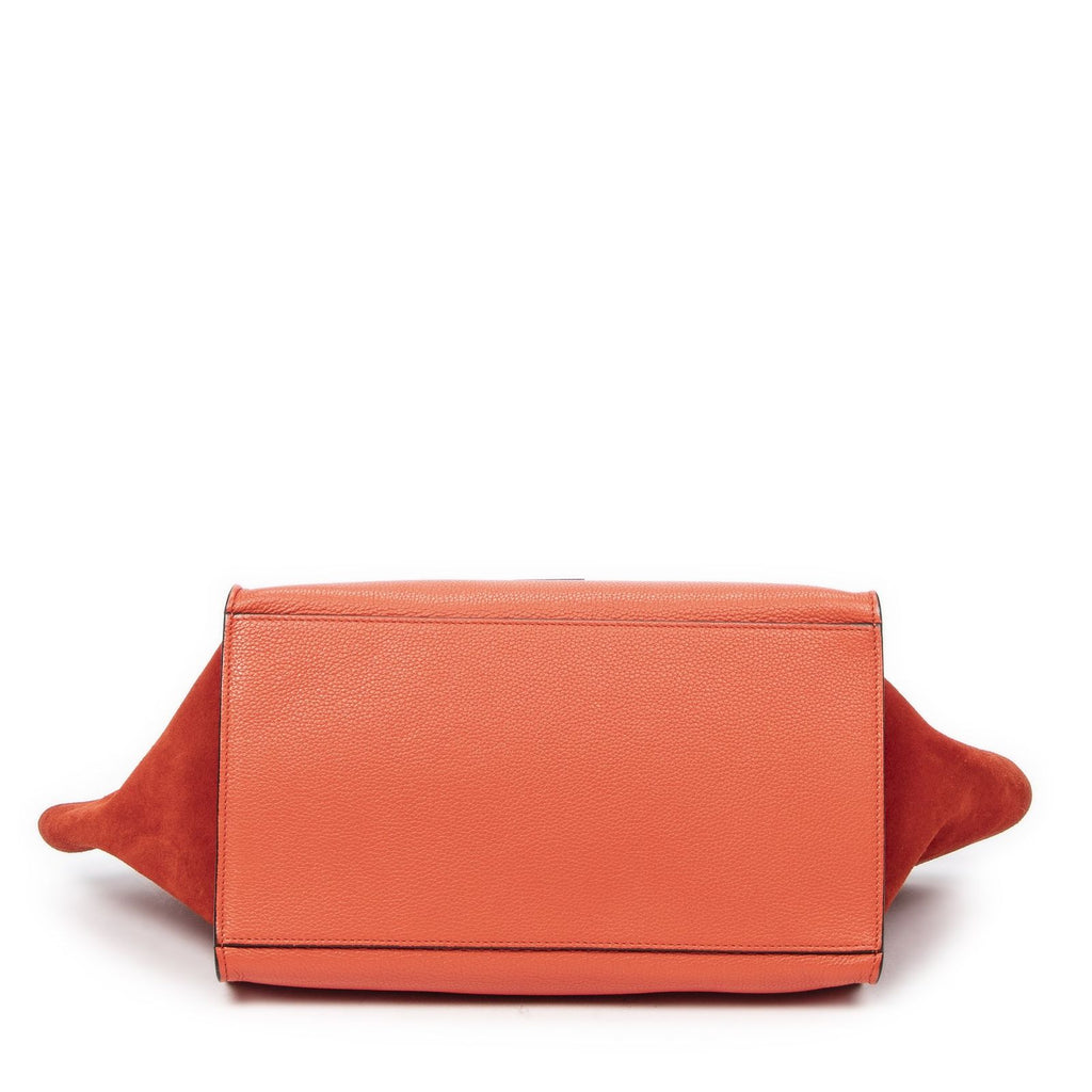 Celine Orange Grain Calf Leather Shoulder — view 6