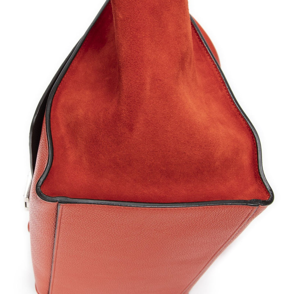 Celine Orange Grain Calf Leather Shoulder — view 8