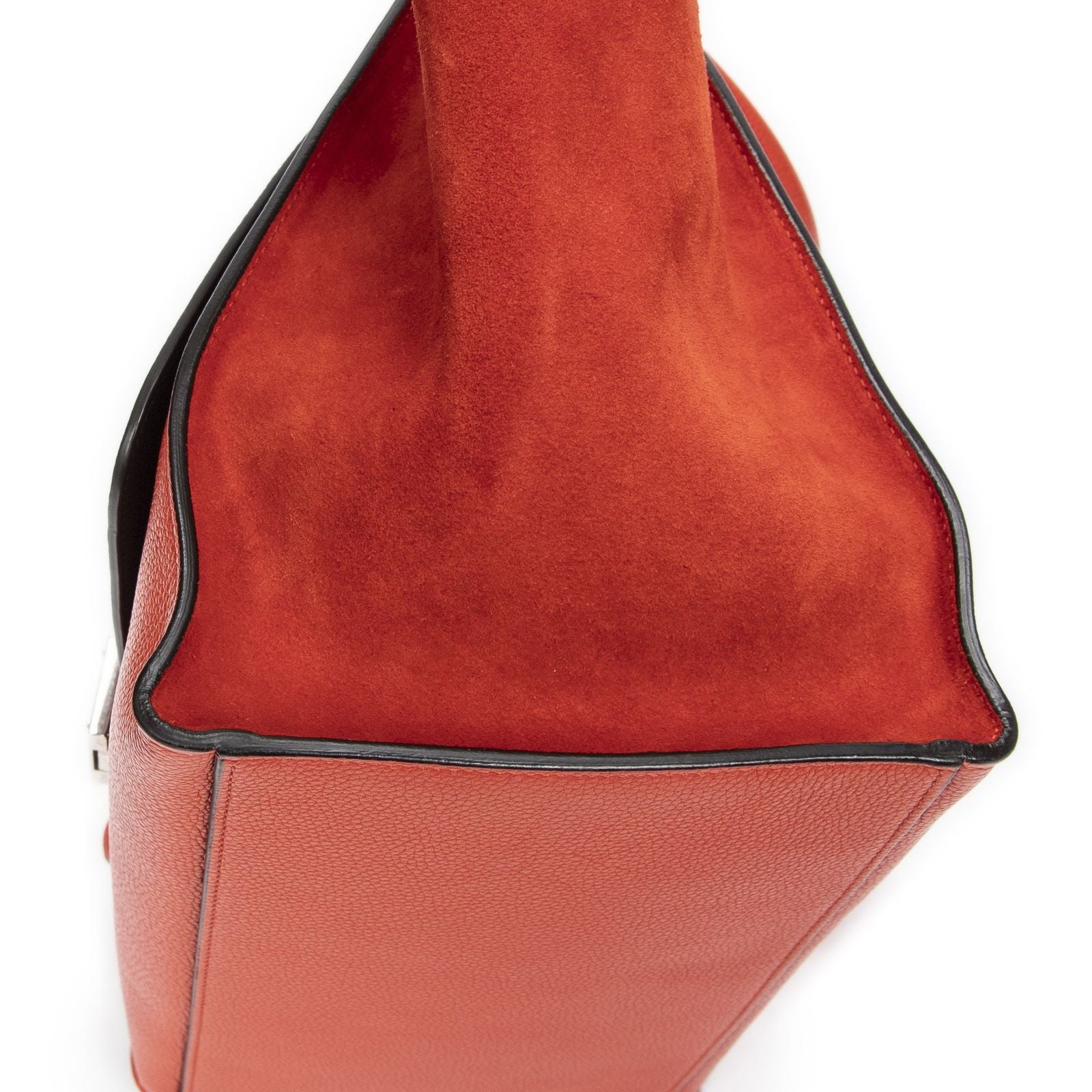 Celine Orange Grain Calf Leather Shoulder — view 8