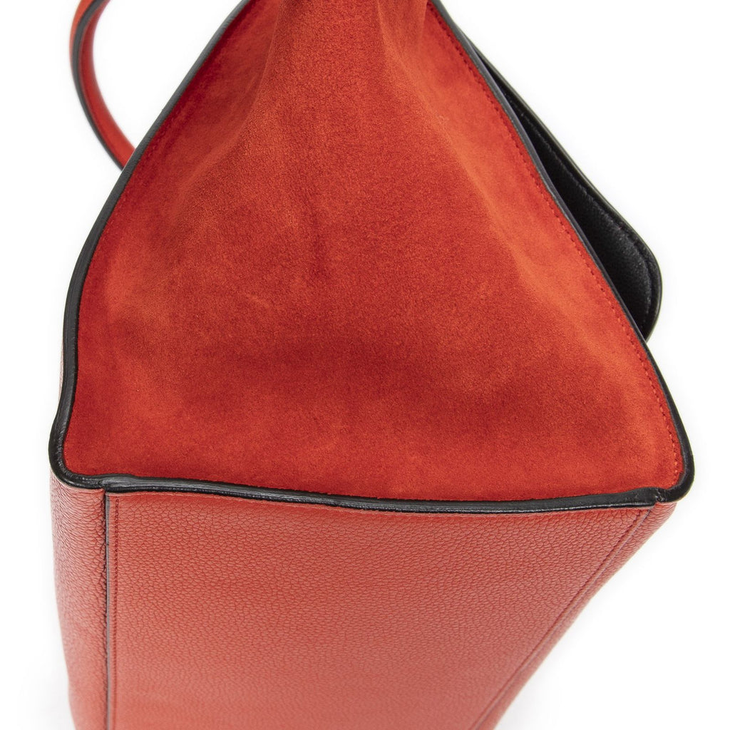 Celine Orange Grain Calf Leather Shoulder — view 7