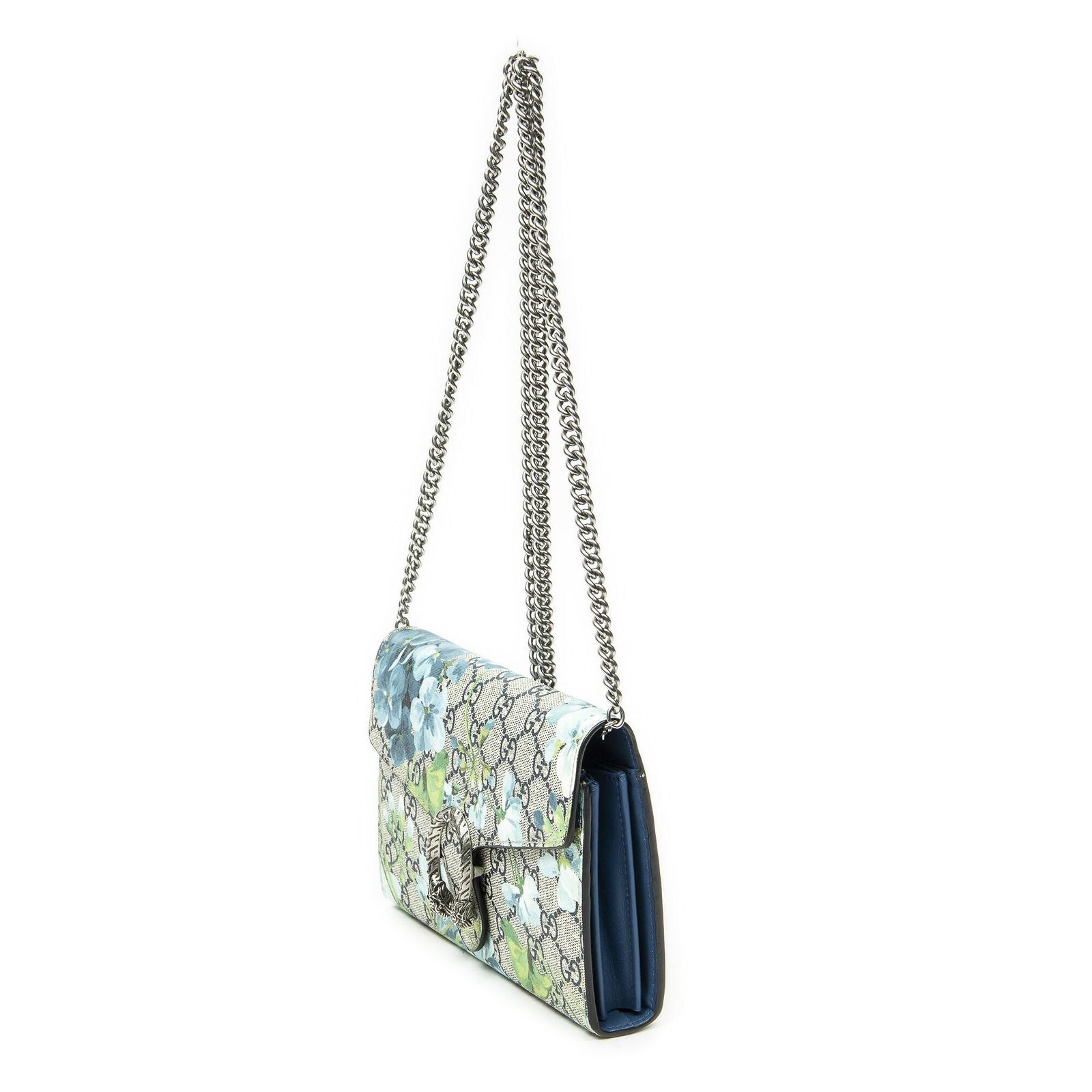 Gucci Dionysus Chain Walletgray Navy Blue Spuri Canvas Shoulder — view 2