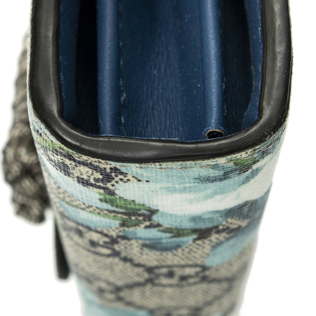 Gucci Dionysus Chain Walletgray Navy Blue Spuri Canvas Shoulder — view 8