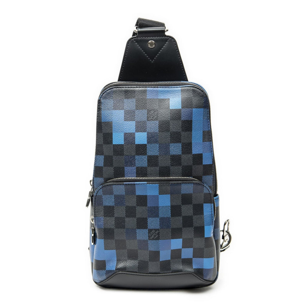 Louis Vuitton Avenue Sling Backpack Black Blue Damier Graphite