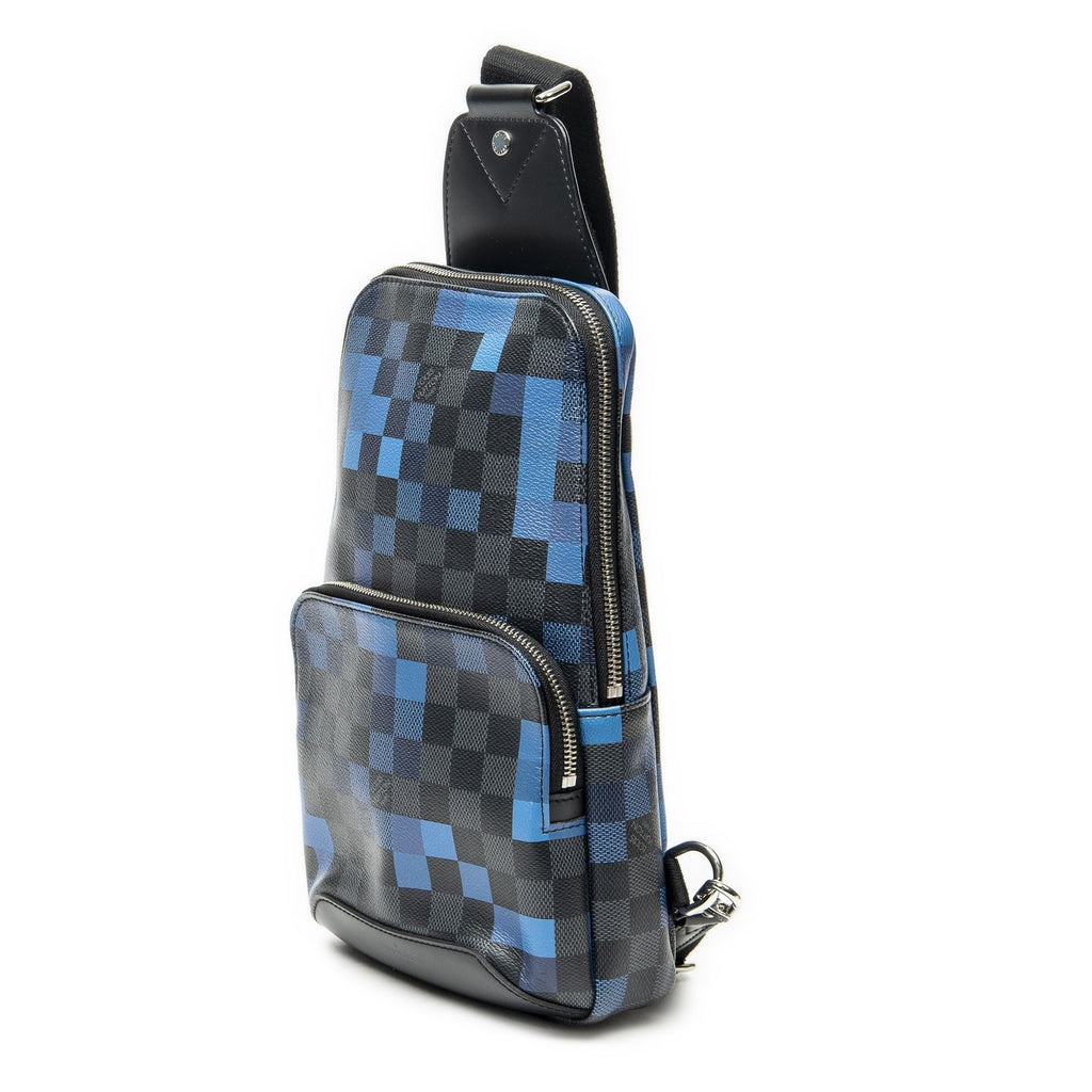 Louis Vuitton Avenue Sling Backpack Black Blue Damier Graphite — view 2