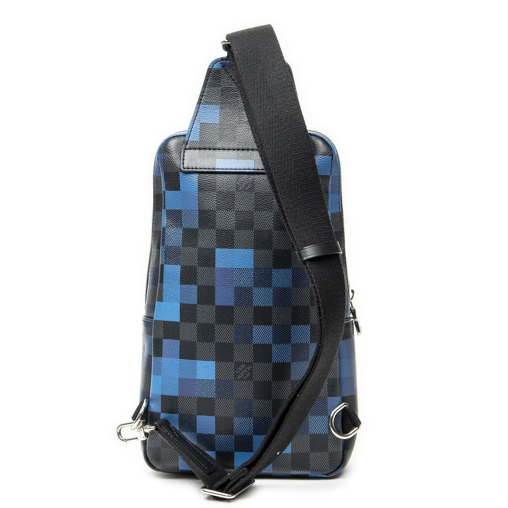 Louis Vuitton Avenue Sling Backpack Black Blue Damier Graphite — view 5