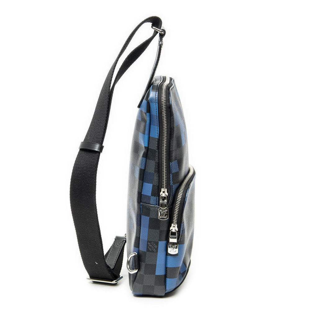 Louis Vuitton Avenue Sling Backpack Black Blue Damier Graphite — view 4
