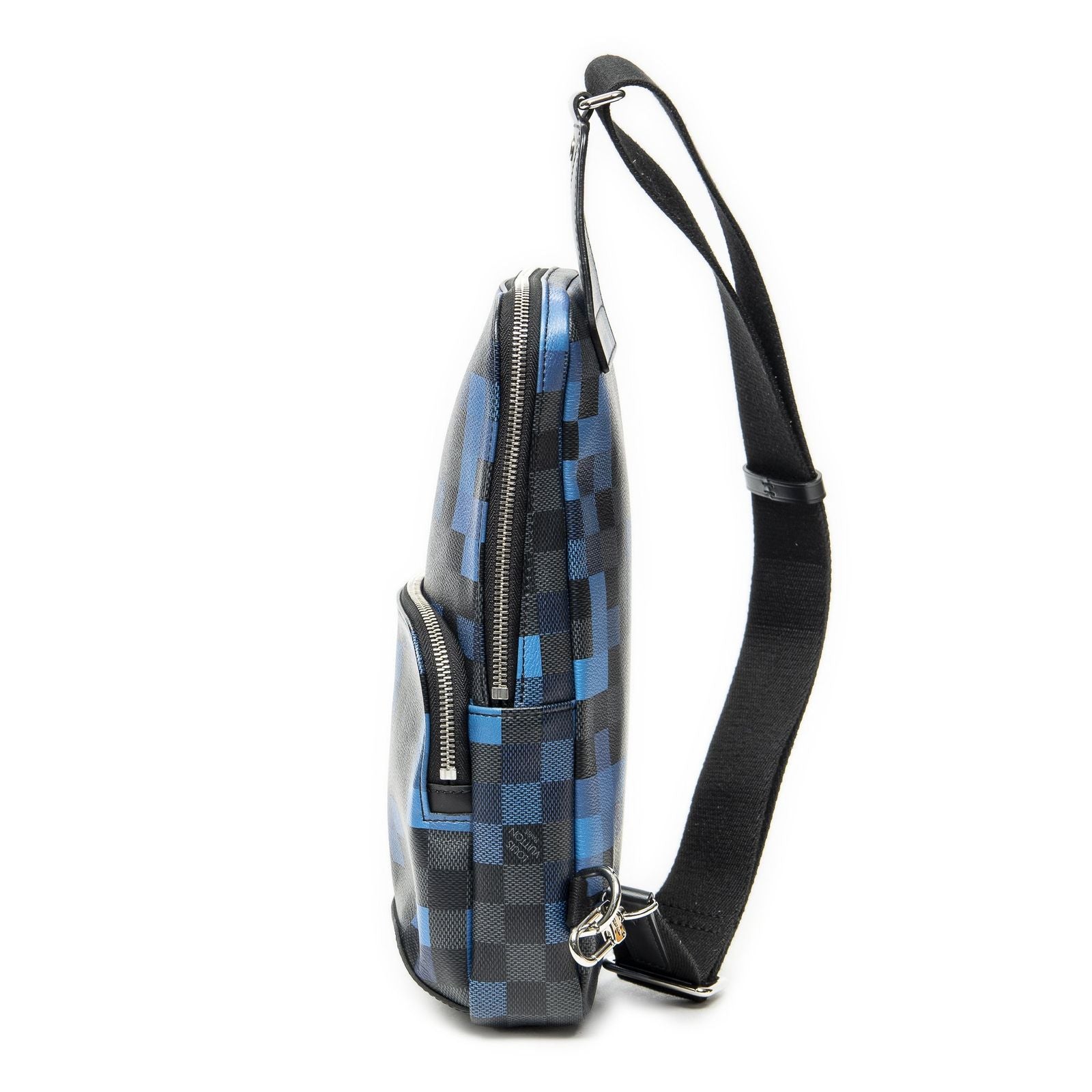 Louis Vuitton Avenue Sling Backpack Black Blue Damier Graphite — view 3