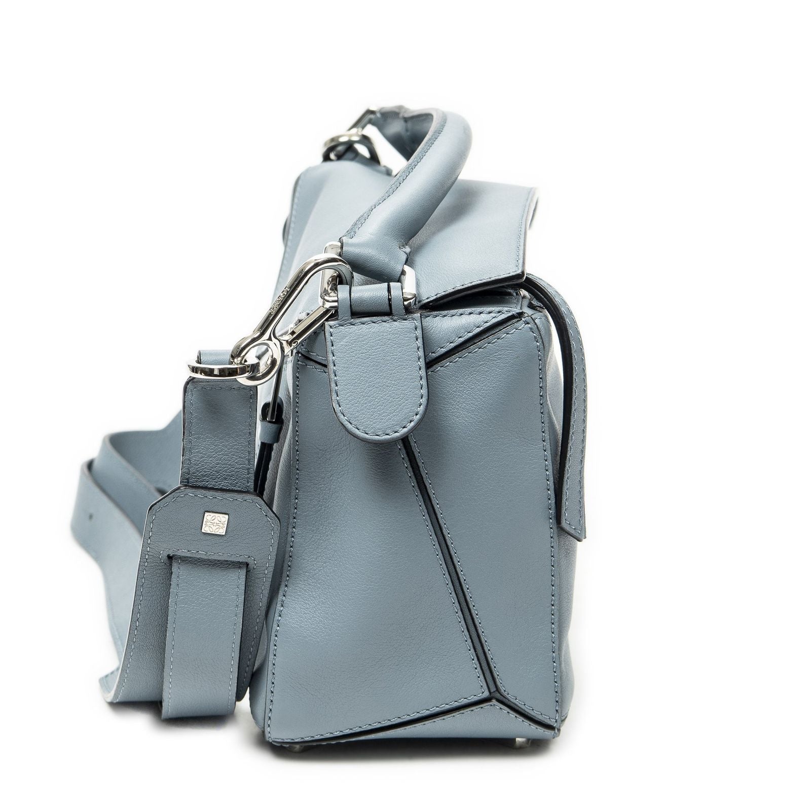 Loewe Mini Puzzlebag Dusty Blue Calfskin Leather Shoulder — view 4