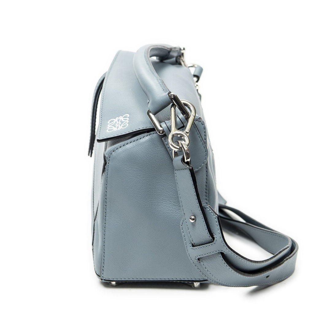 Loewe Mini Puzzlebag Dusty Blue Calfskin Leather Shoulder — view 3