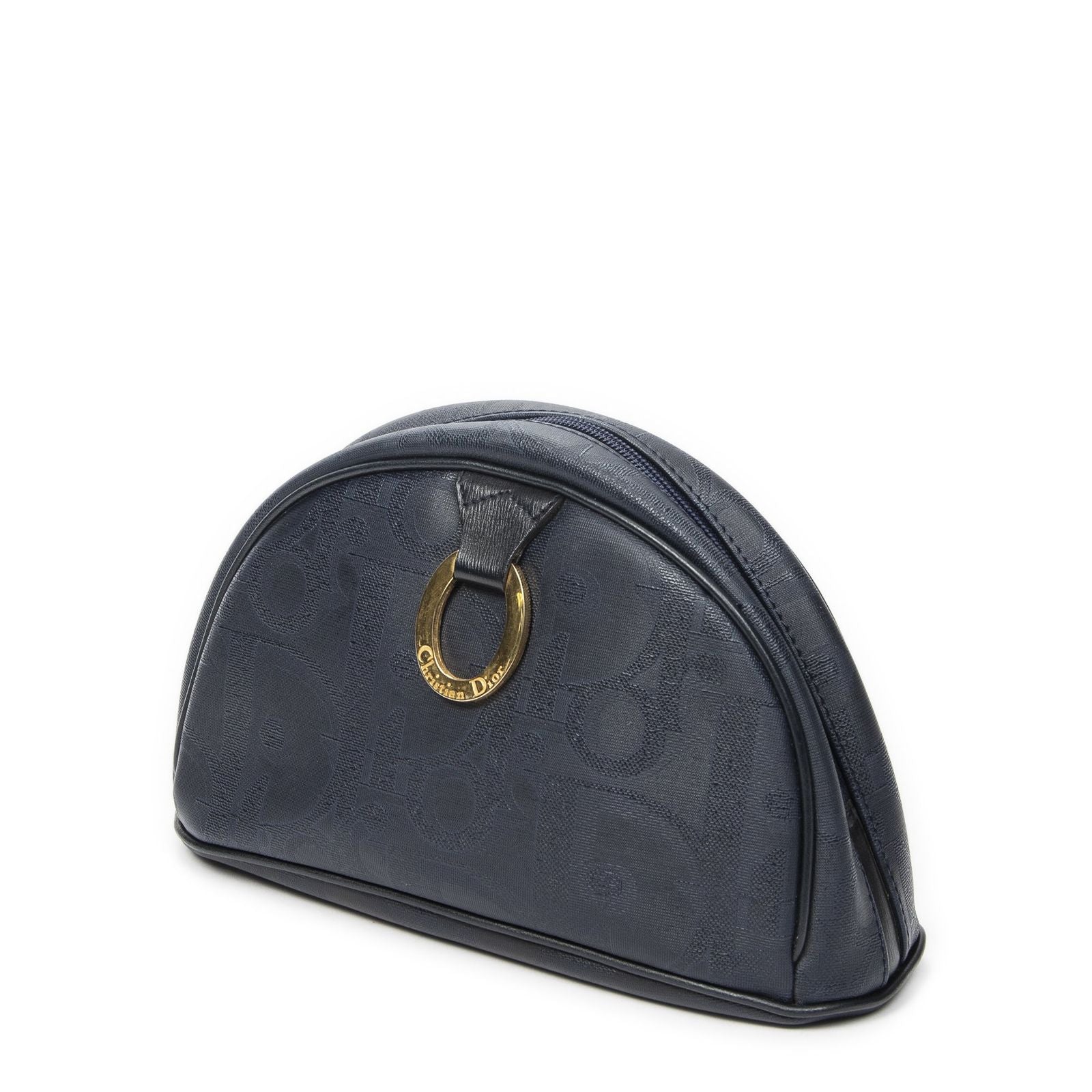 Dior Vintage Half Moon Pouch Navy Maxi Trotter Canvas — view 2