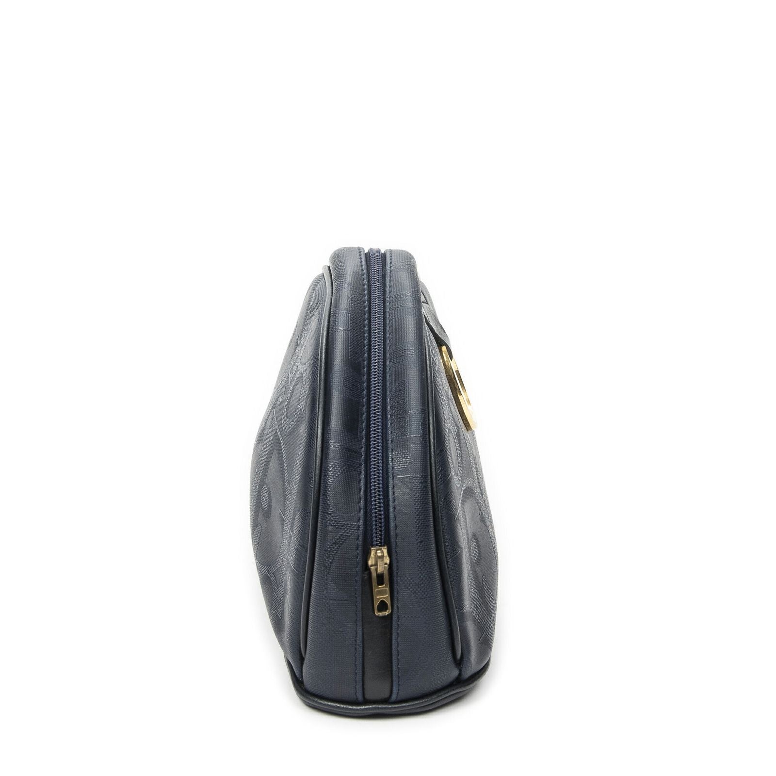 Dior Vintage Half Moon Pouch Navy Maxi Trotter Canvas — view 4