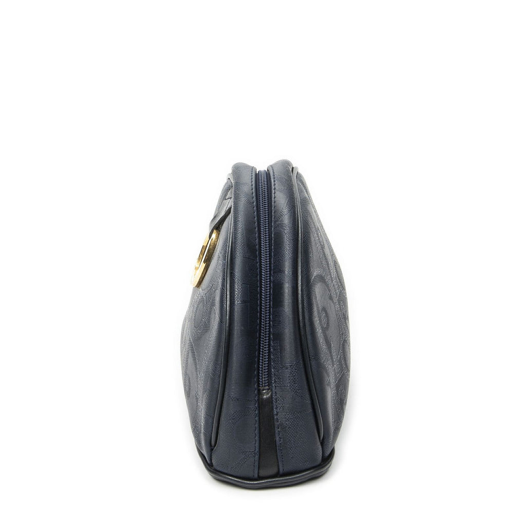 Dior Vintage Half Moon Pouch Navy Maxi Trotter Canvas — view 3
