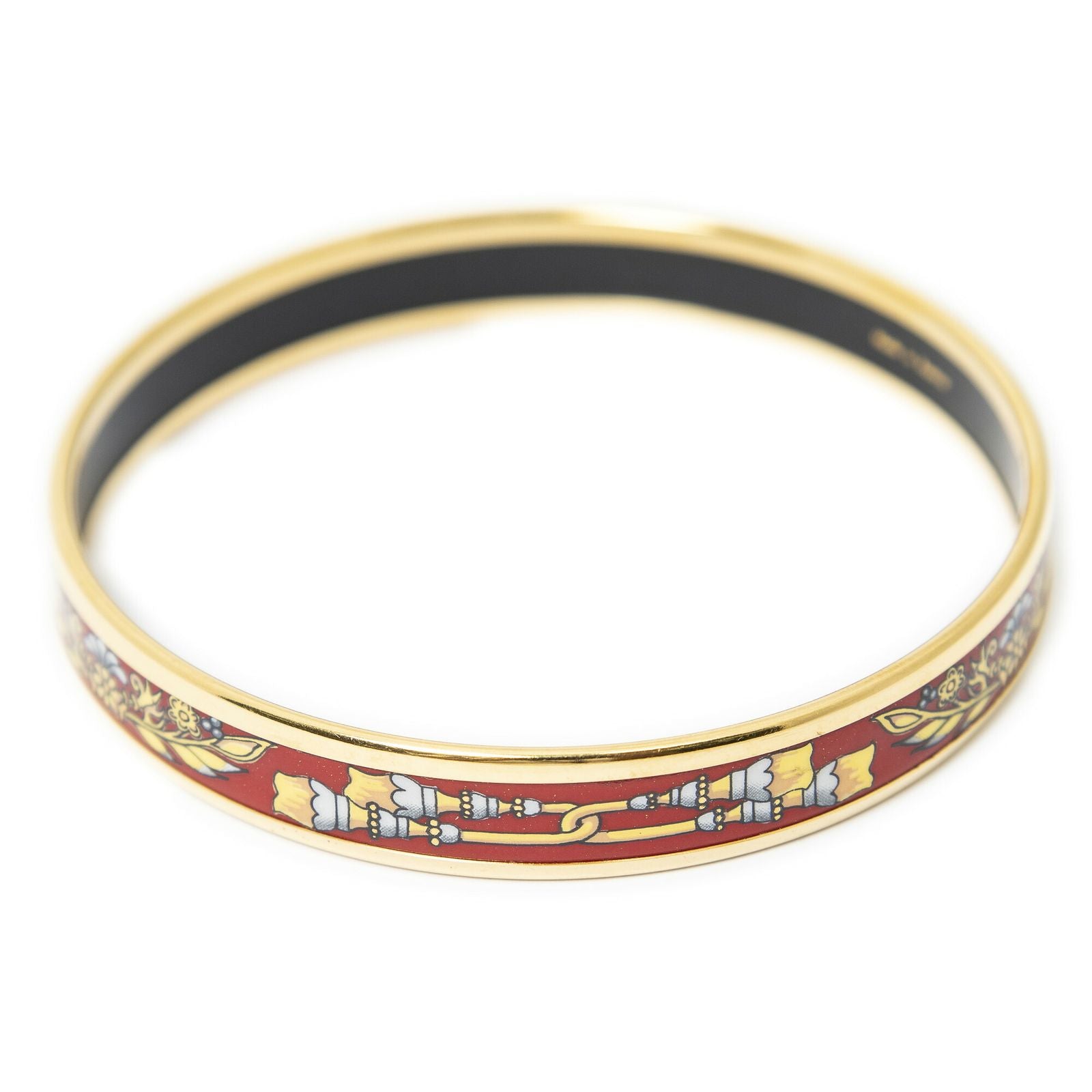 Hermes Enamel Bangle Red Gold Tassel Motifa Bracelet — view 3