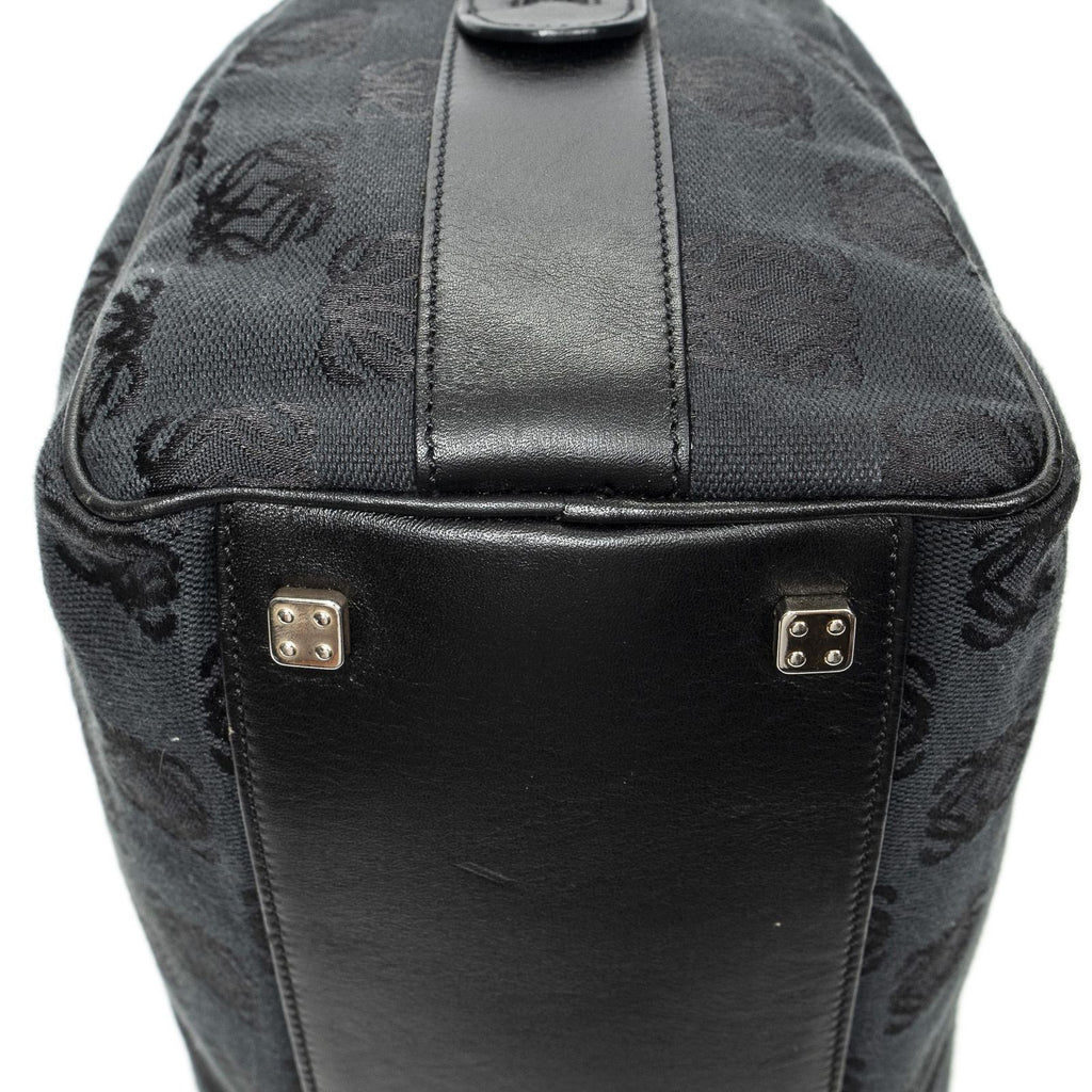 Loewe Anagram Boston Black Anagram Printcanvas Handbag — view 8