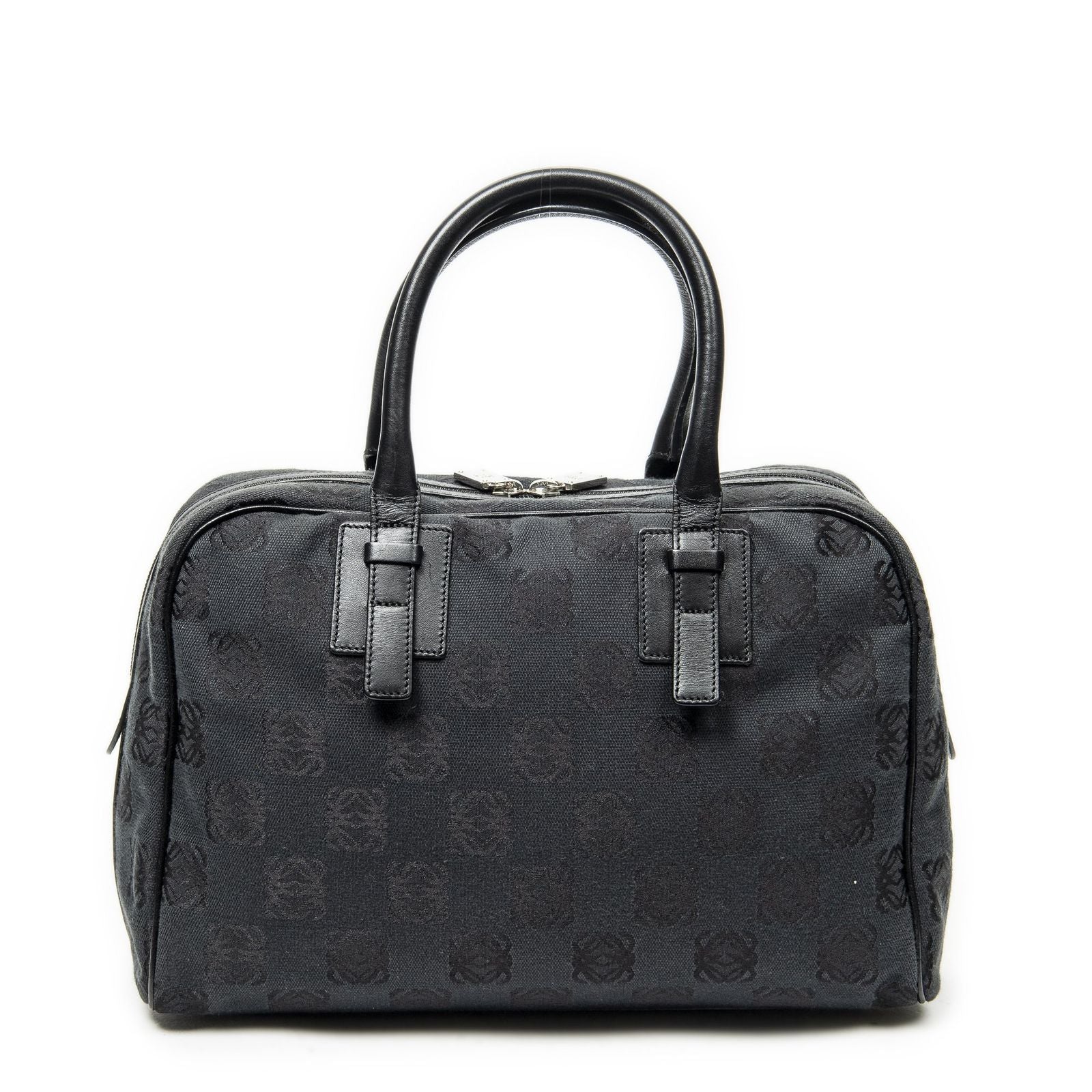 Loewe Anagram Boston Black Anagram Printcanvas Handbag — view 5