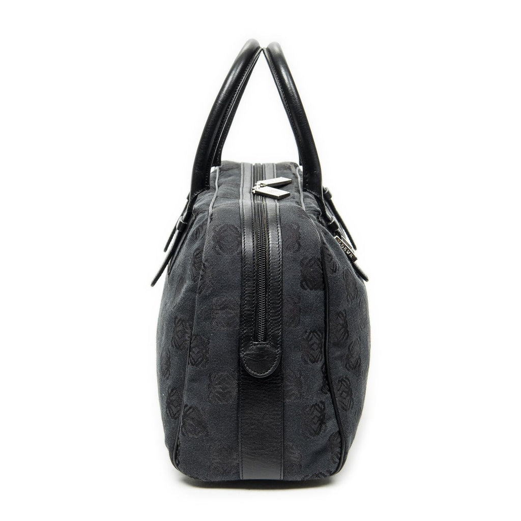 Loewe Anagram Boston Black Anagram Printcanvas Handbag — view 4
