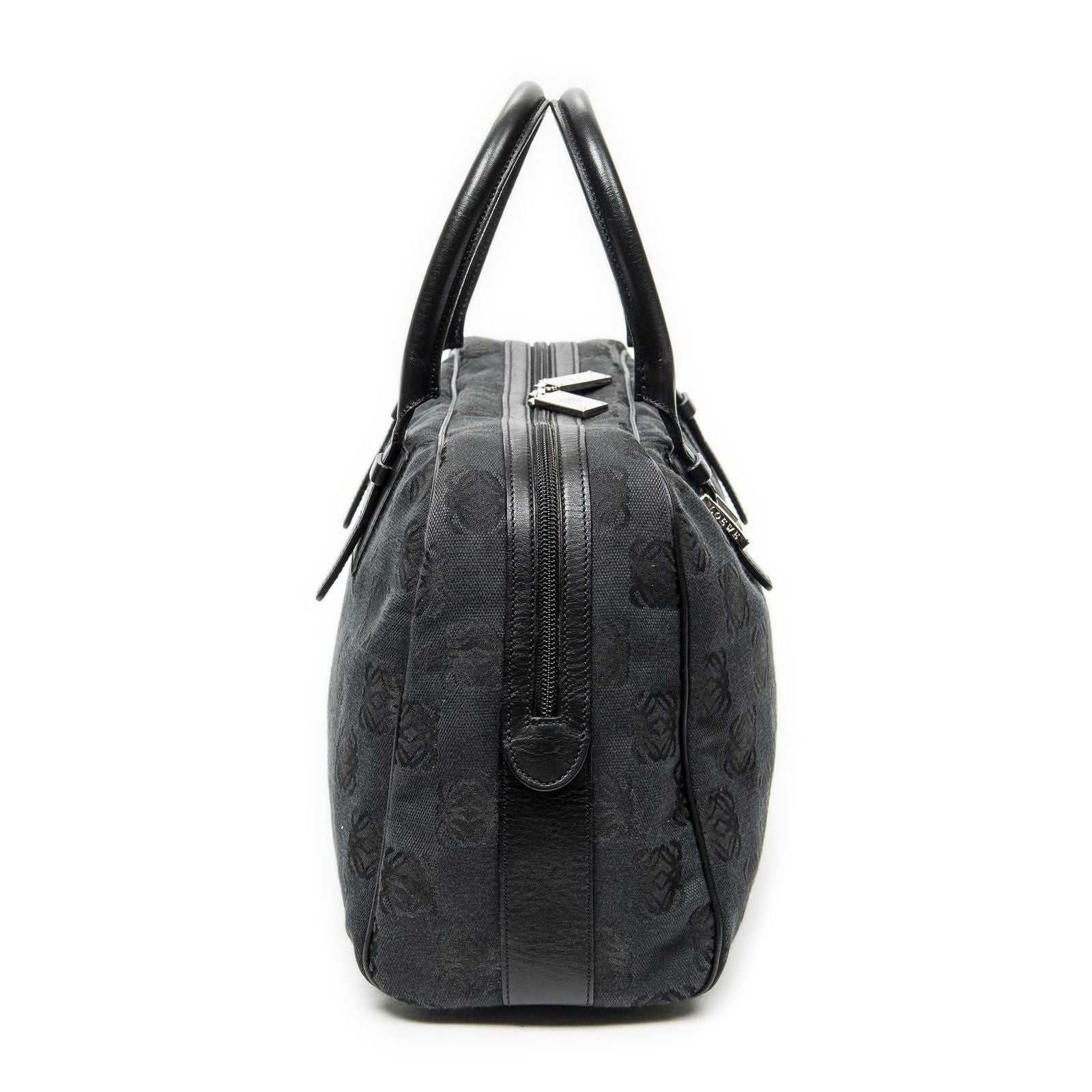 Loewe Anagram Boston Black Anagram Printcanvas Handbag — view 4