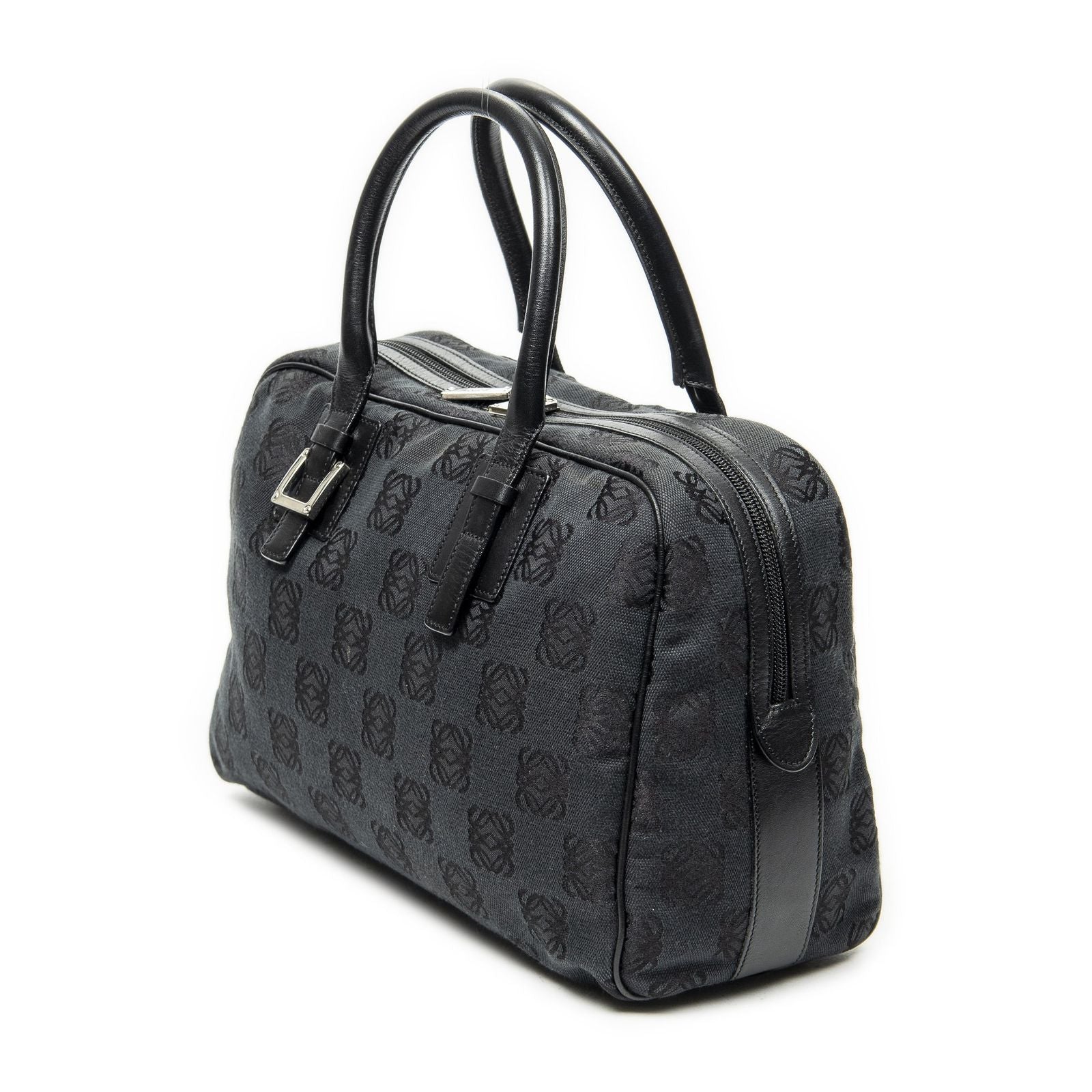 Loewe Anagram Boston Black Anagram Printcanvas Handbag — view 2
