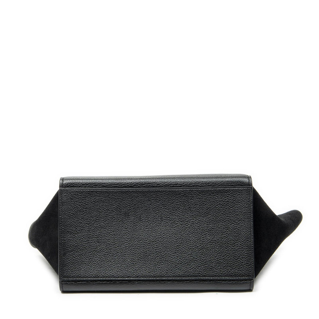 Celine Small Medium Swing Black Grain Calf Skin Leather Shoulder — view 6
