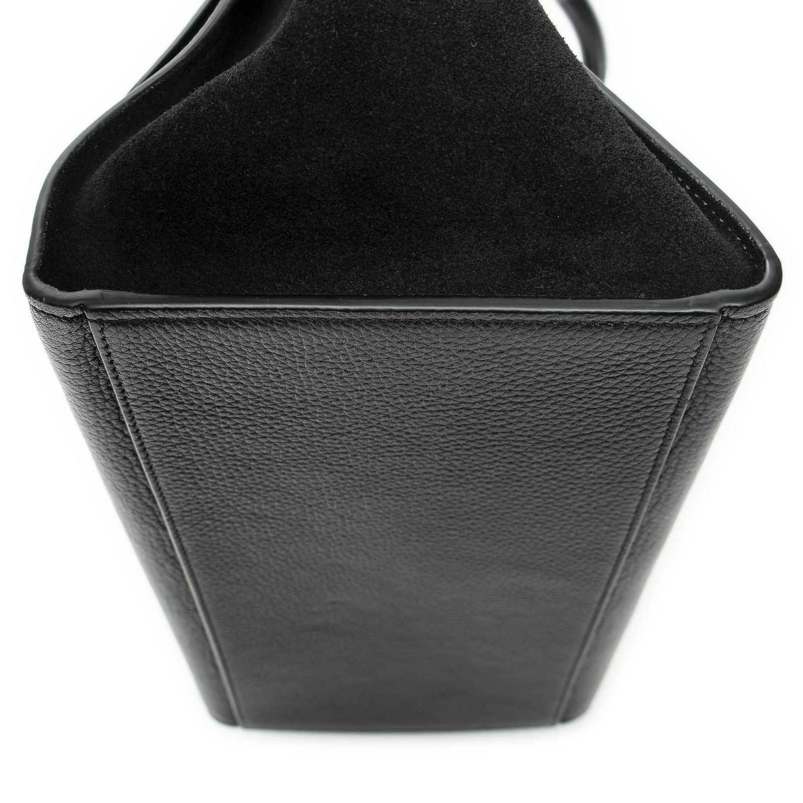 Celine Small Medium Swing Black Grain Calf Skin Leather Shoulder — view 8