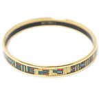 Hermes Enamel Bangle Green Ribbon Motifa Bracelet — view 3