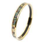 Hermes Enamel Bangle Green Ribbon Motifa Bracelet