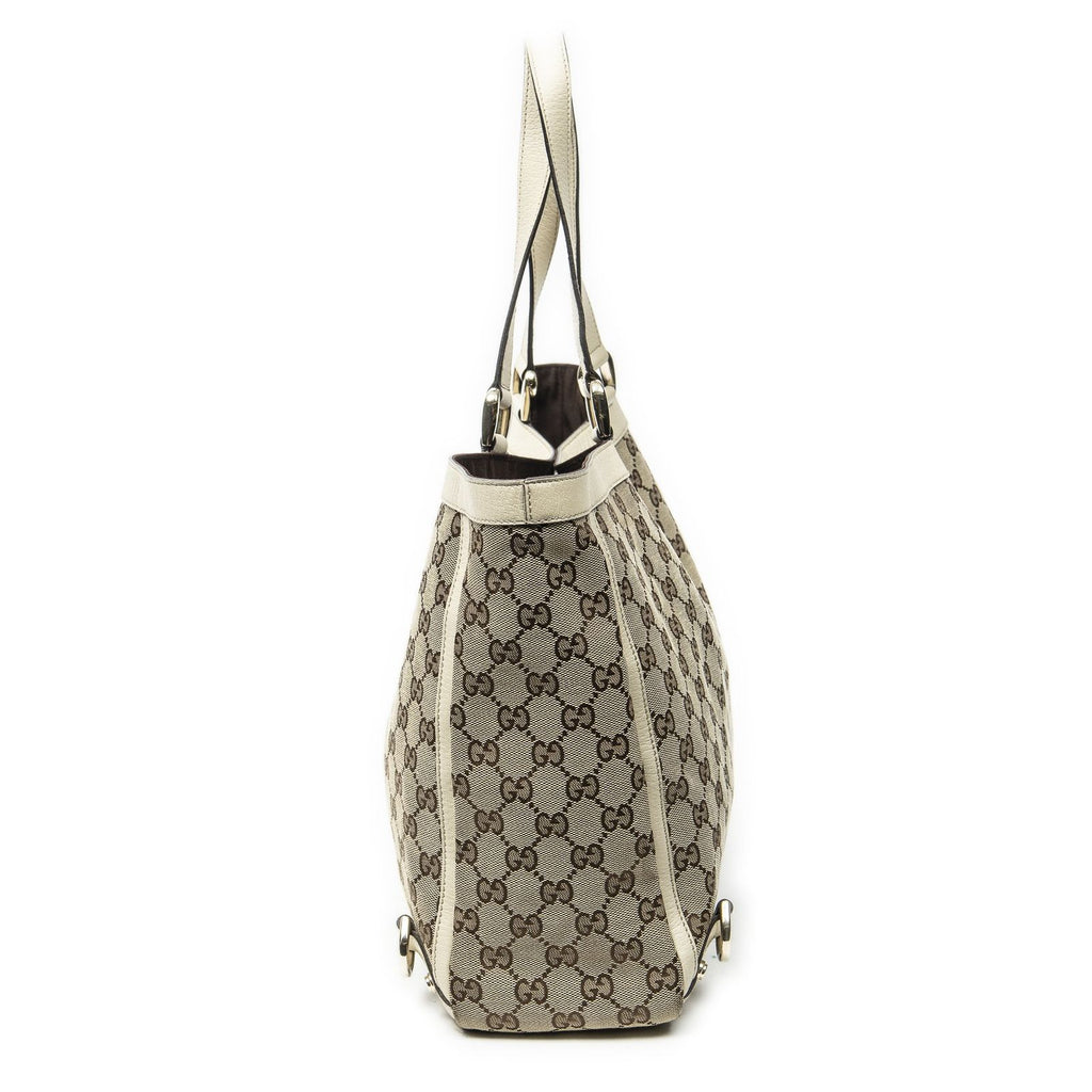 Gucci Large Abbey D Ring Tote Beige Ivory GG Canvas — view 4
