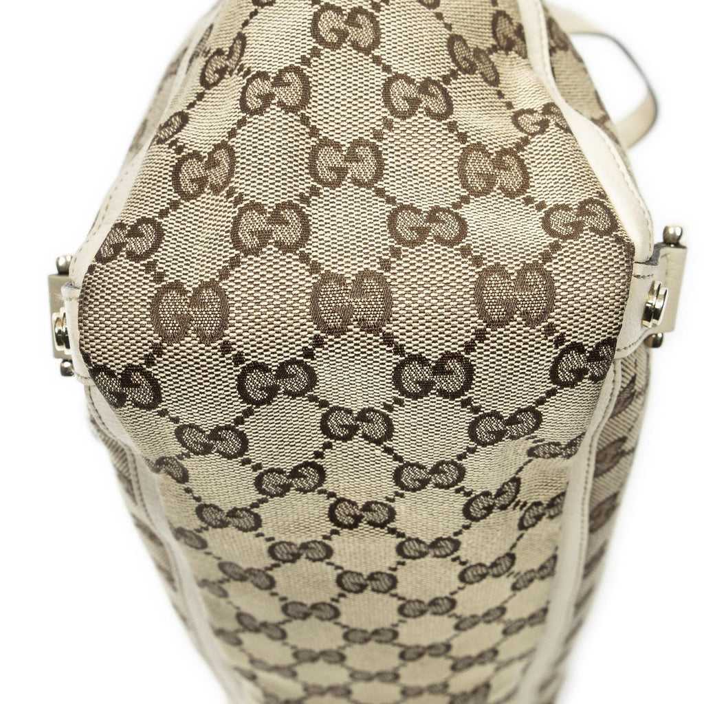 Gucci Large Abbey D Ring Tote Beige Ivory GG Canvas — view 7