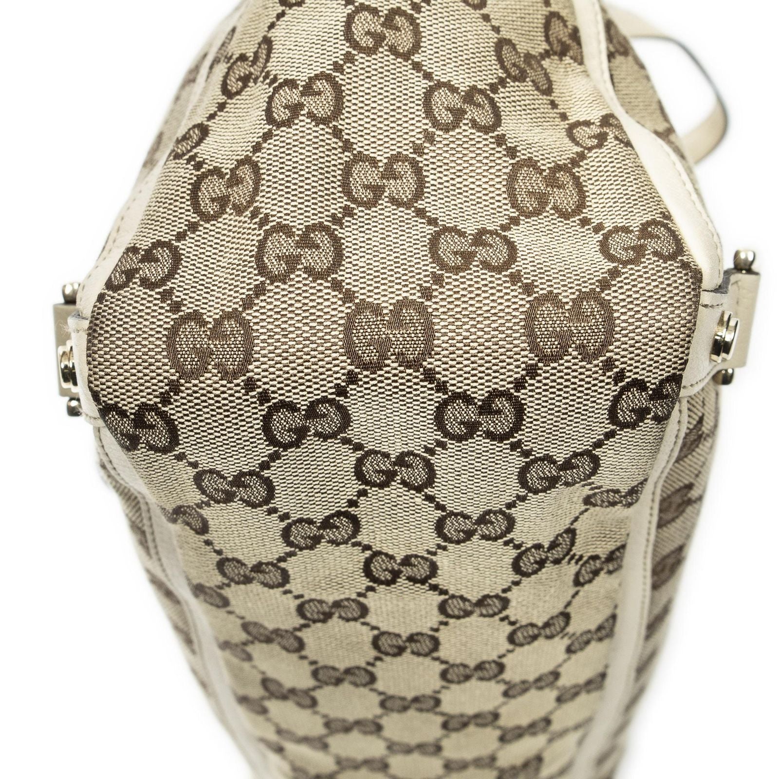 Gucci Large Abbey D Ring Tote Beige Ivory GG Canvas — view 7