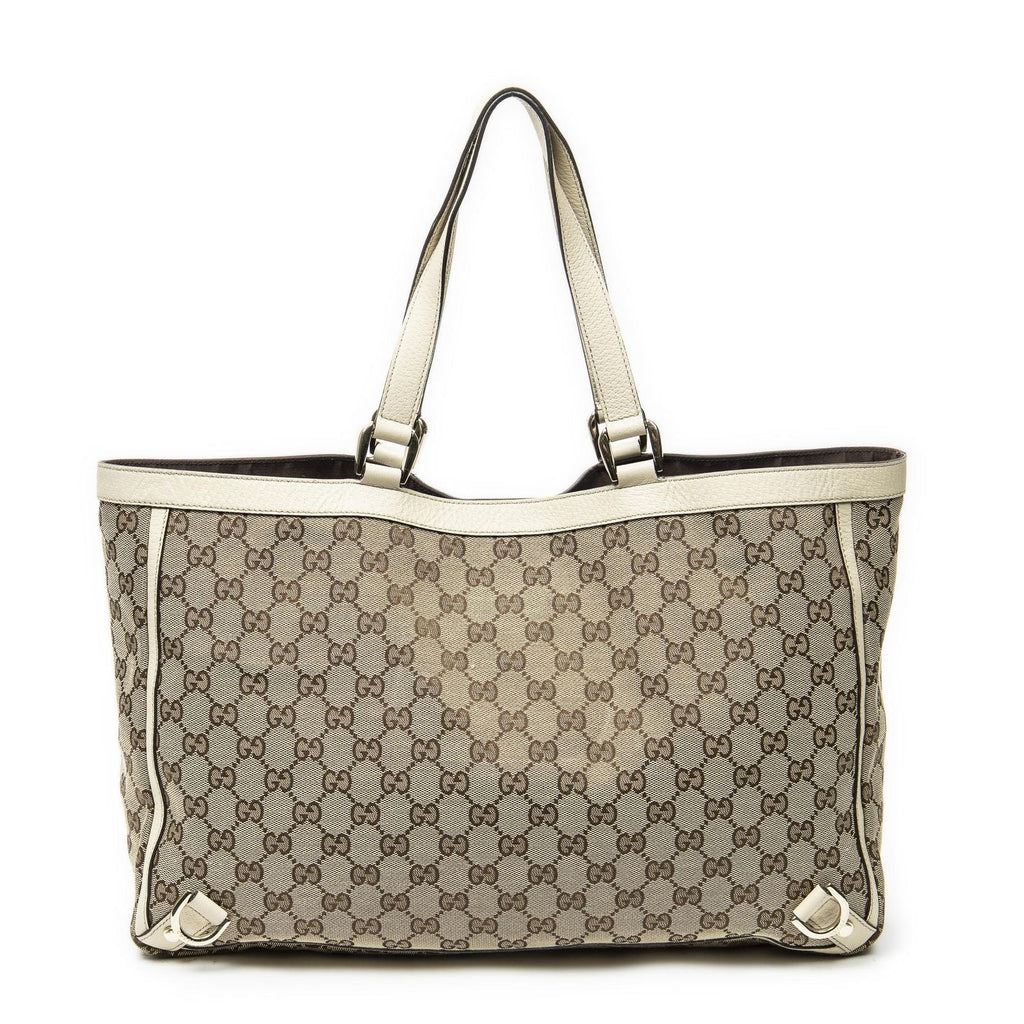 Gucci Large Abbey D Ring Tote Beige Ivory GG Canvas — view 5