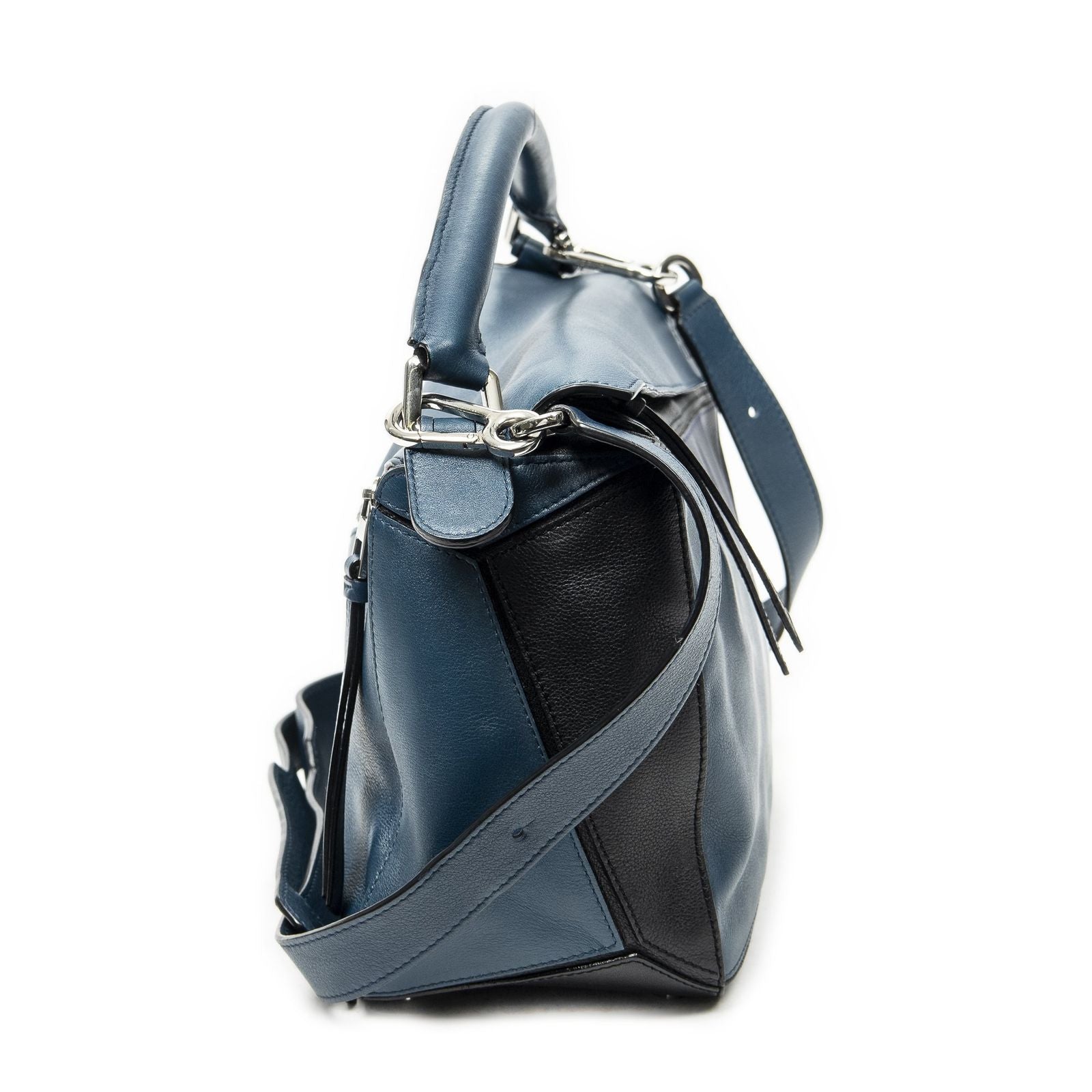 Loewe Puzzle Bag Blue Black Calfskin Leather — view 4
