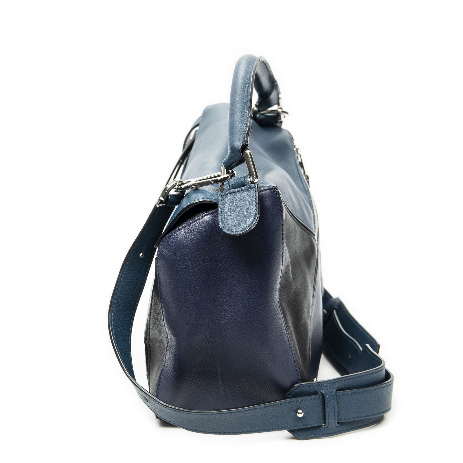 Loewe Puzzle Bag Blue Black Calfskin Leather — view 3