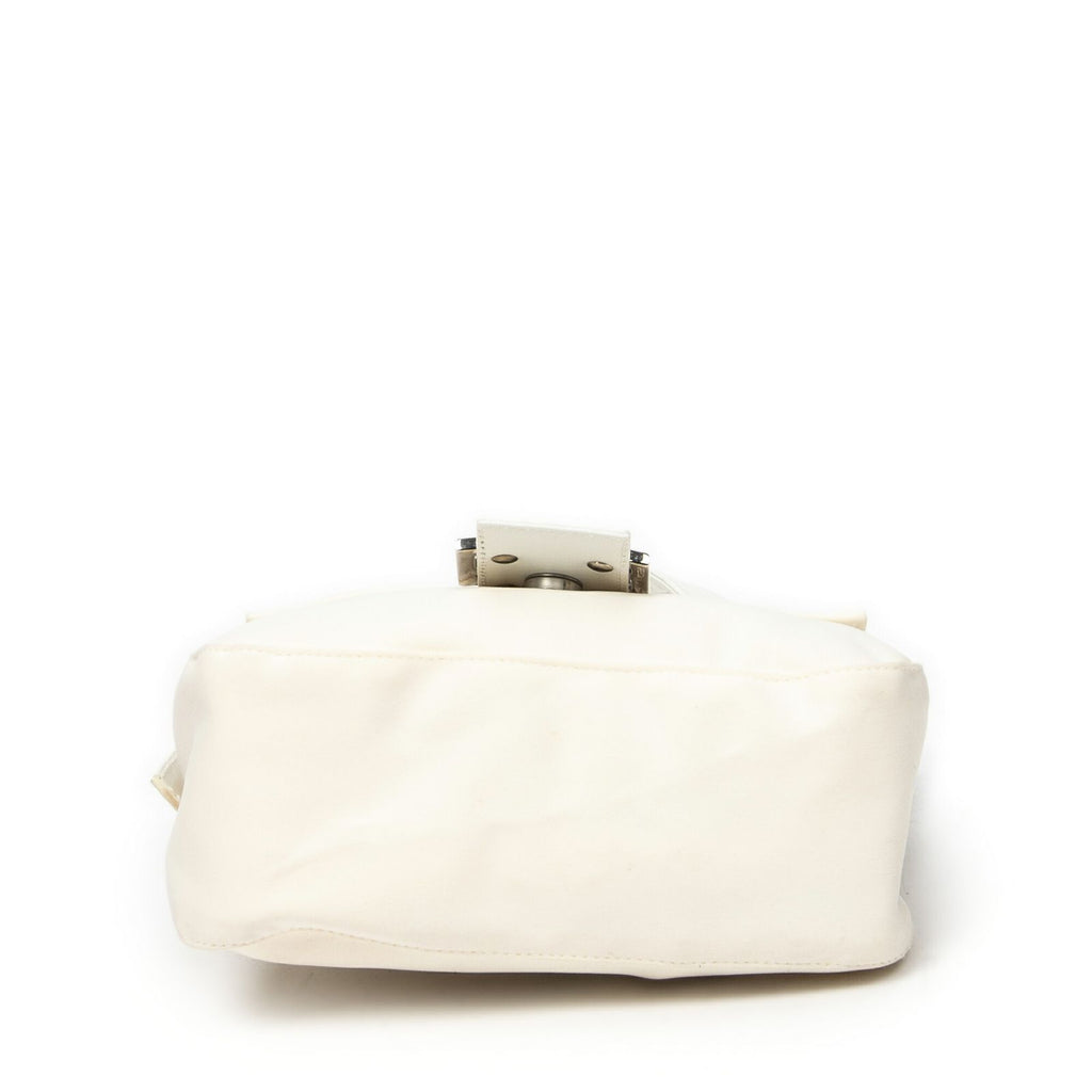 Fendi Flap Cross Ivory White Canvas Crossbody — view 6