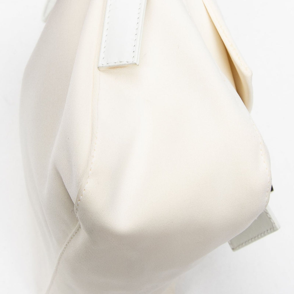 Fendi Flap Cross Ivory White Canvas Crossbody — view 7