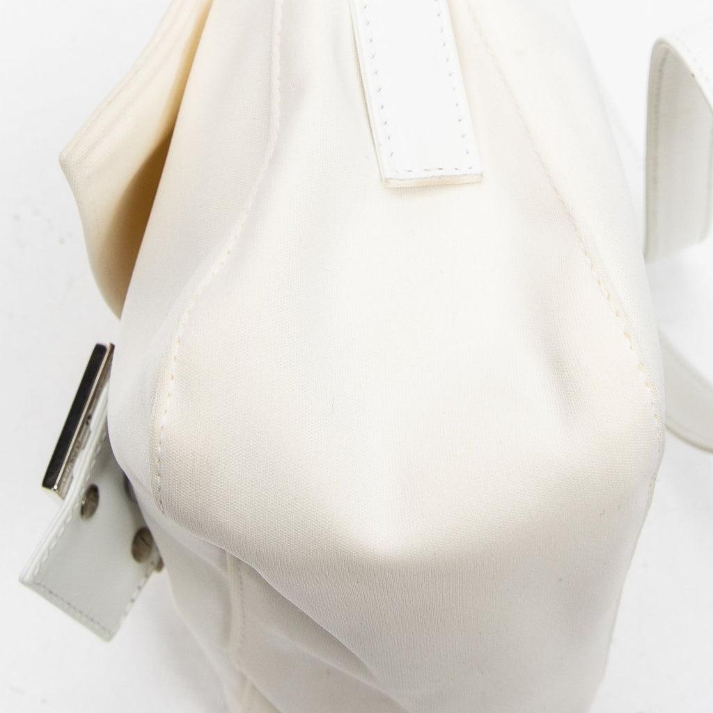 Fendi Flap Cross Ivory White Canvas Crossbody — view 8