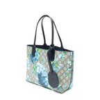 Gucci Blooms Reversible Tote Blue Gray Navy Muse Supreme Canvas — view 2