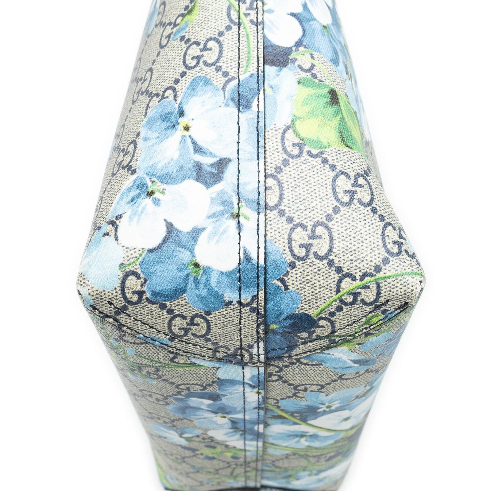 Gucci Blooms Reversible Tote Blue Gray Navy Muse Supreme Canvas — view 8
