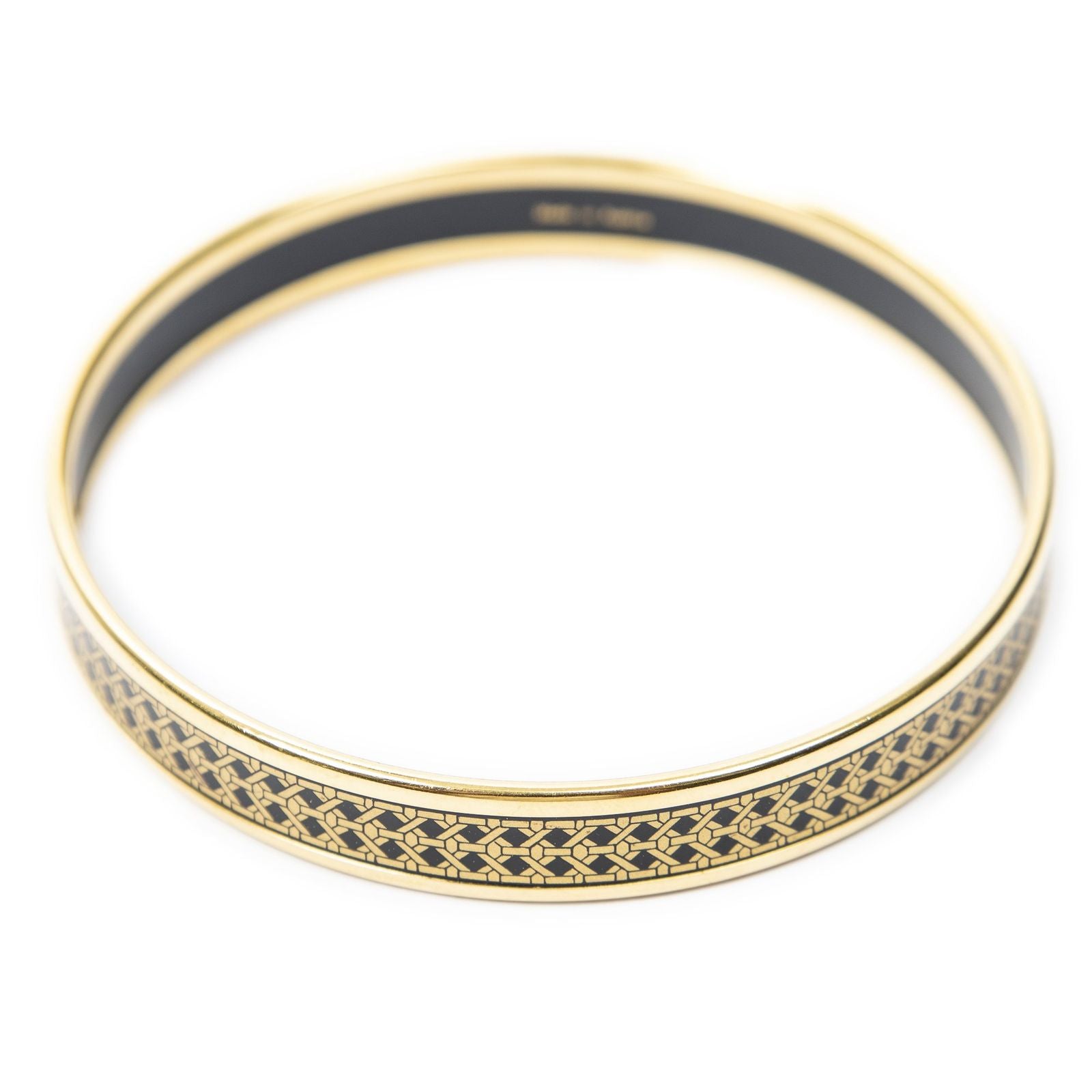 Hermes Enamel Bangle Geometric Diamond Motifa Bracelet — view 3