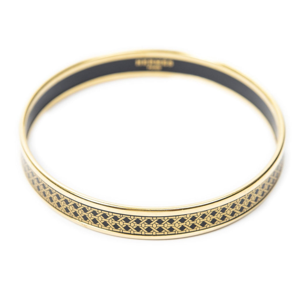 Hermes Enamel Bangle Geometric Diamond Motifa Bracelet — view 2