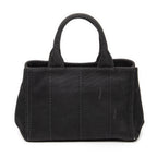 Prada Canapa Small Tote Black Canvas — view 5