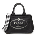 Prada Canapa Small Tote Black Canvas