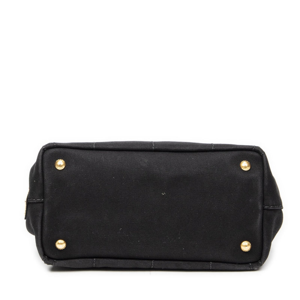 Prada Canapa Small Tote Black Canvas — view 6