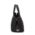 Prada Canapa Small Tote Black Canvas — view 4