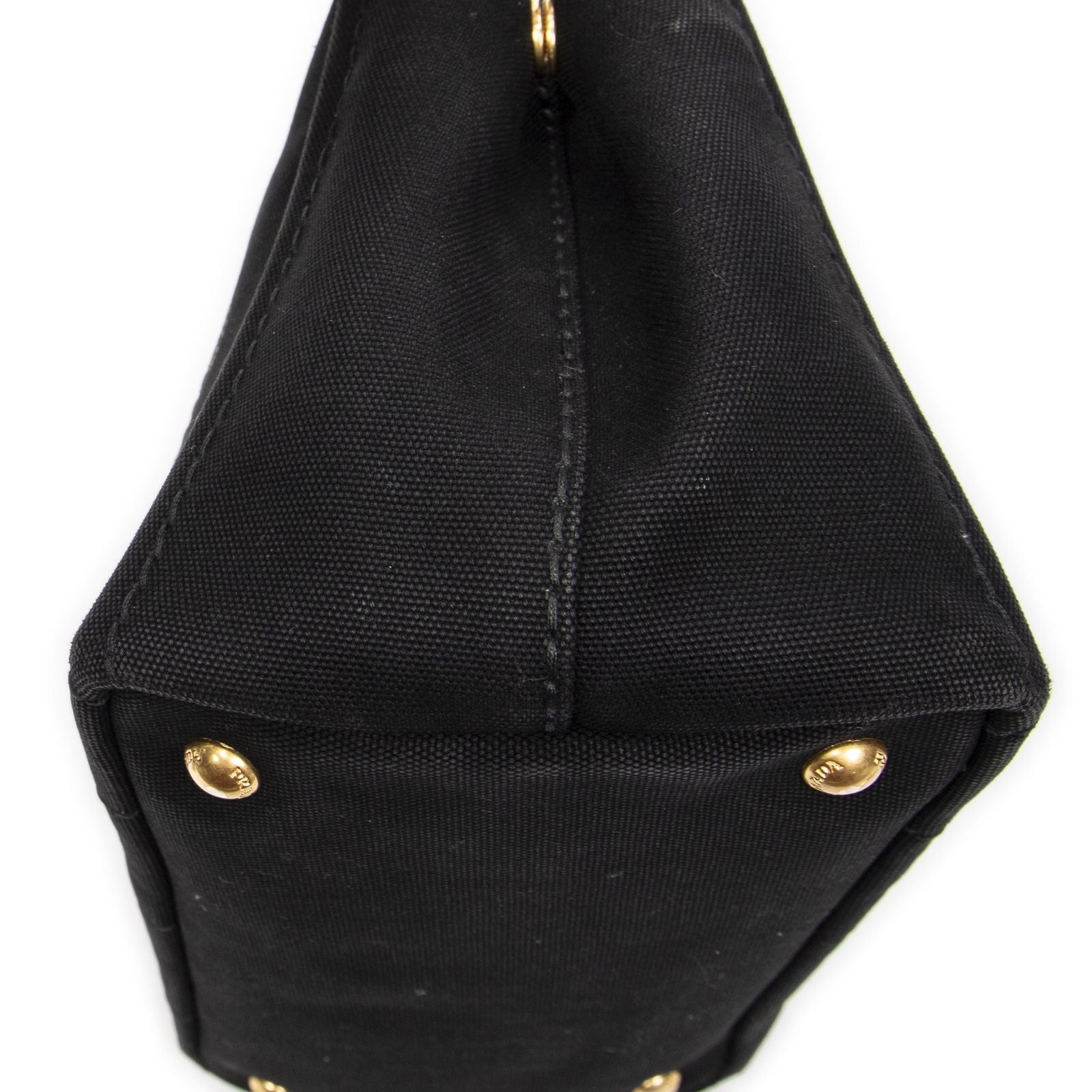 Prada Canapa Small Tote Black Canvas — view 8