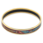 Hermes Enamel Bangle Red Green Wings Motifa Bracelet — view 3